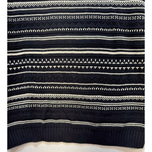 Chaps Womens Turtleneck Sweater XL Black & Cream Striped Patterned - Picture 3 of 10